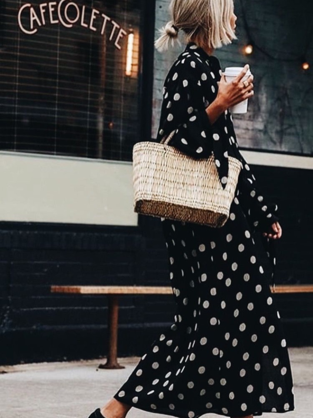 Top Shop Black Polka Dot Shirt Dress, Sz 6